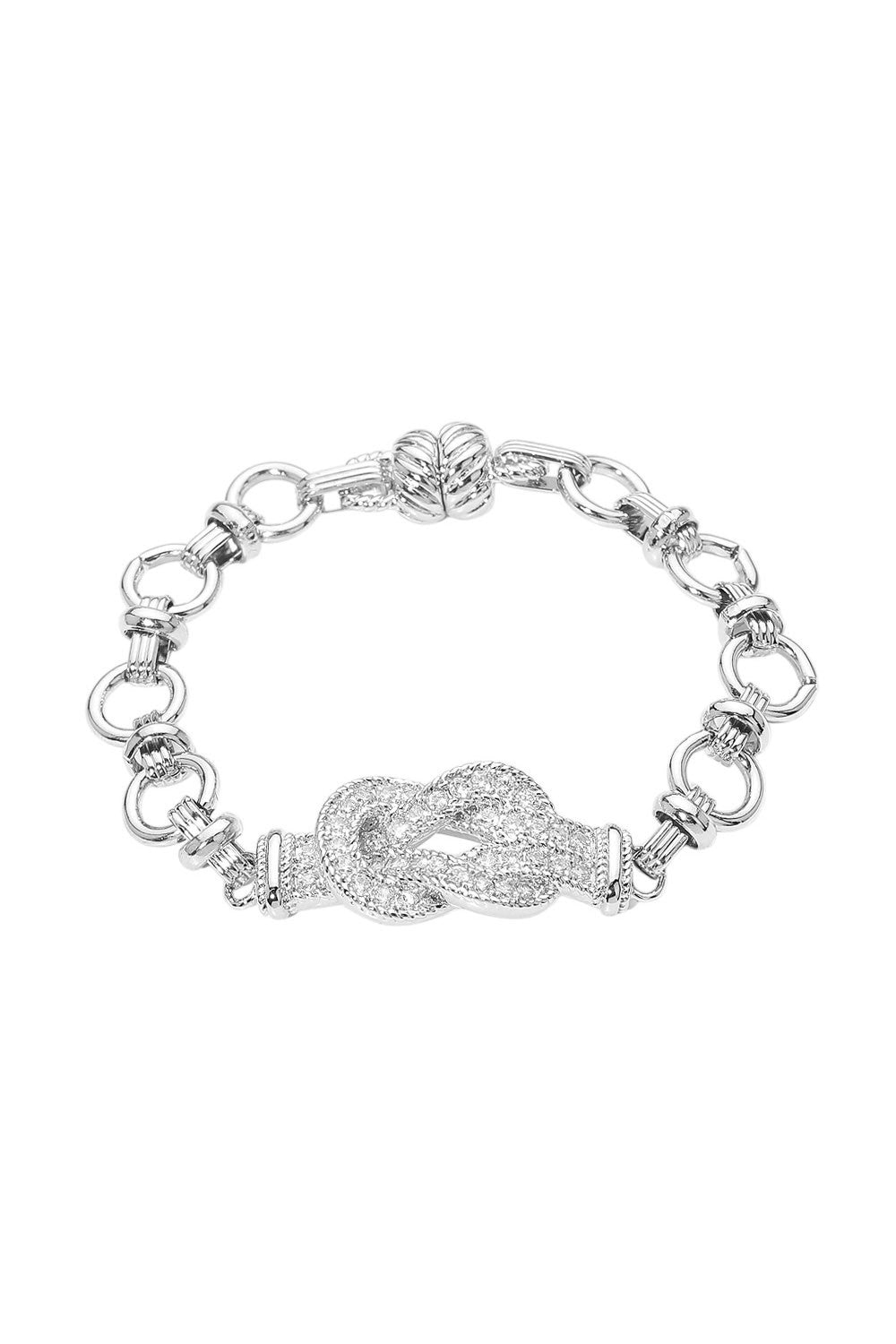 The Magnetic CZ Pave Knot Statement Link Bracelet