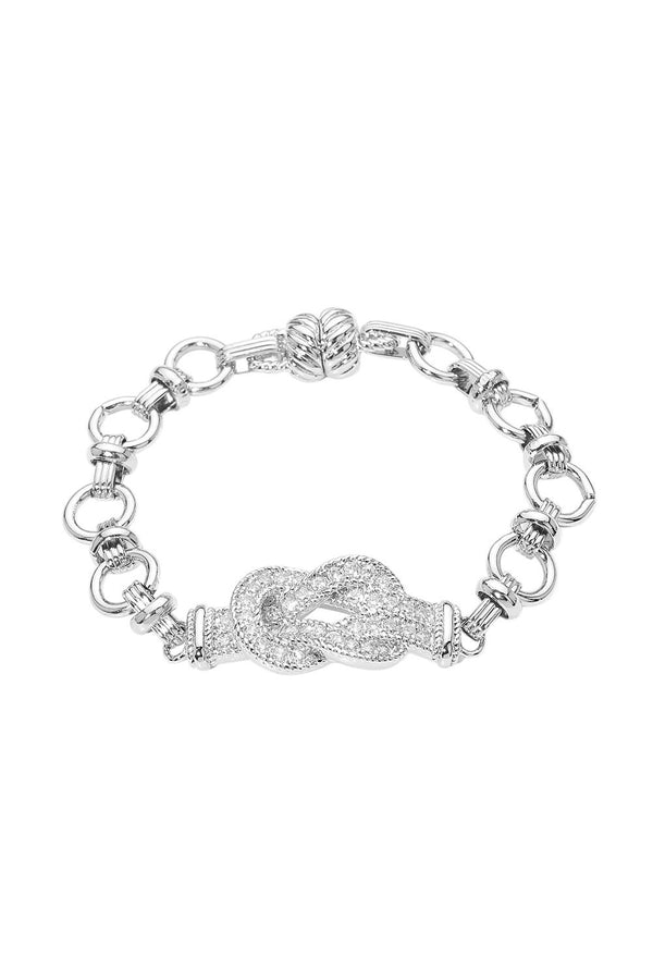 The Magnetic CZ Pave Knot Statement Link Bracelet