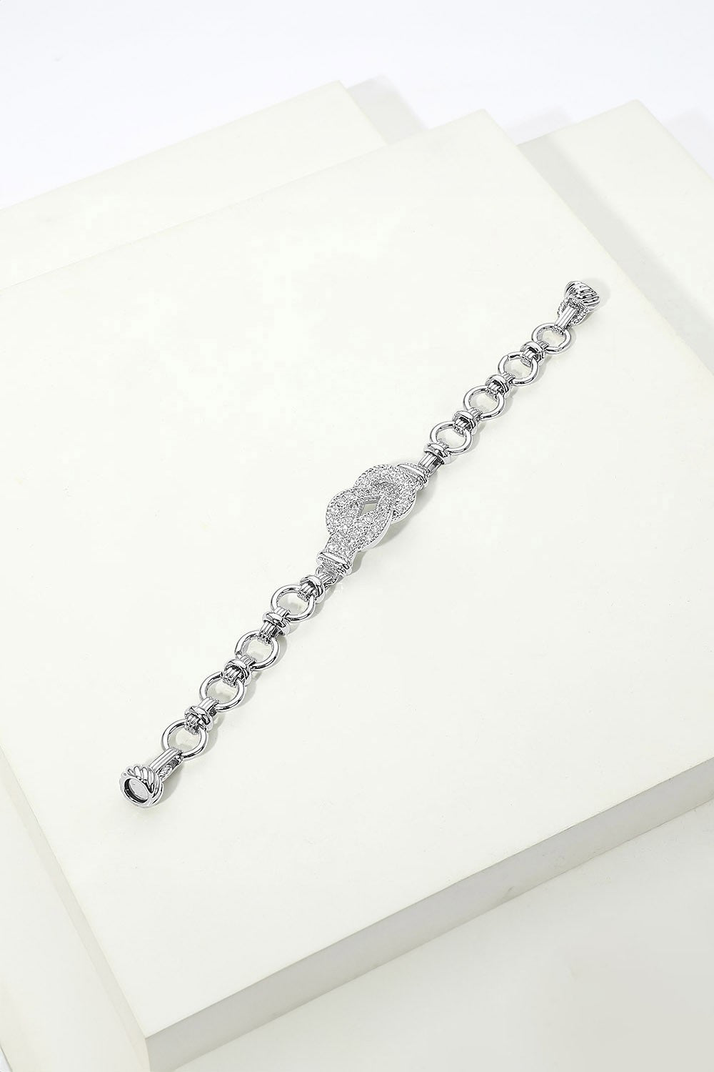 The Magnetic CZ Pave Knot Statement Link Bracelet