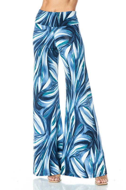 Tropical Blue Palazzo Pants
