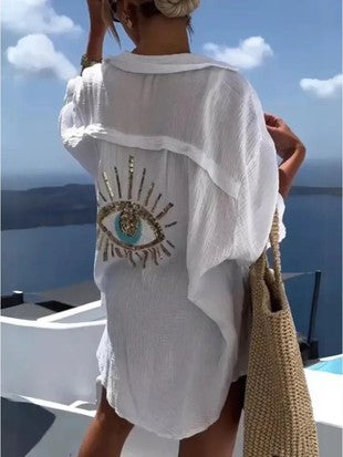 Evil Eye Button Down Top