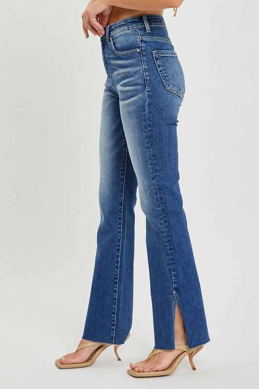 Risen High Rise Straight with Slit Jeans