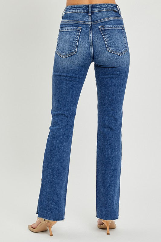 Risen High Rise Straight with Slit Jeans