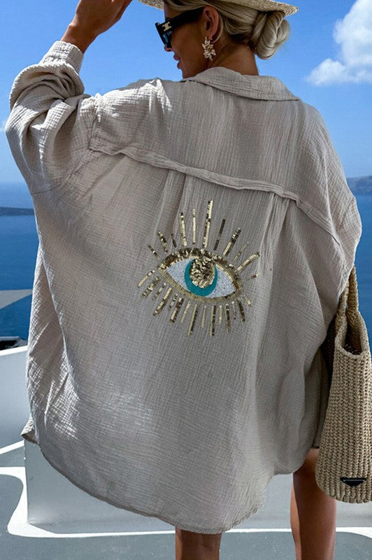 The Evil Eye Button Down Top