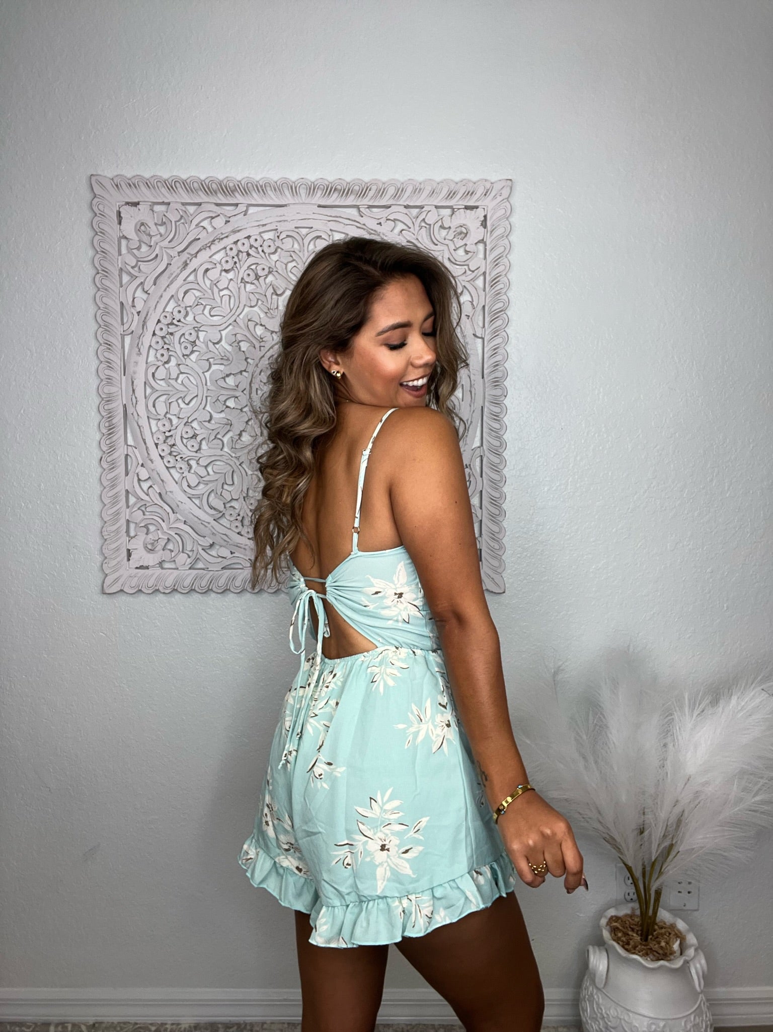 The Mint Ruffle Romper