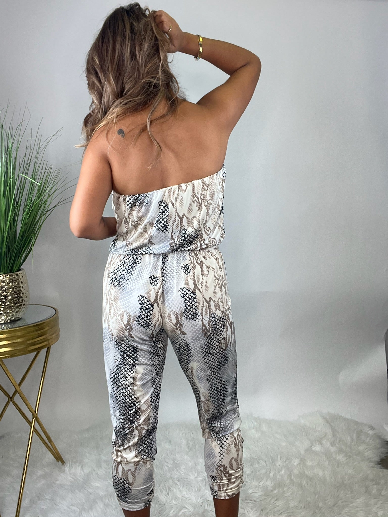 Adrianna’s Taupe Printed Jumpsuit