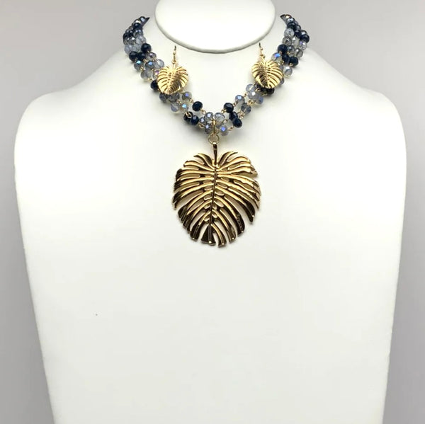 The Cystral Beaded Palm Necklace Set