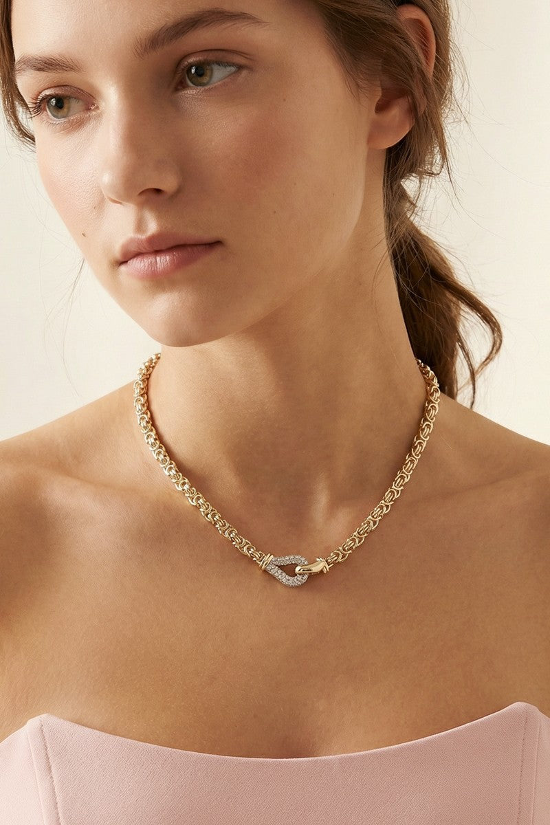 14k Two Tone Abstract Chain Necklace