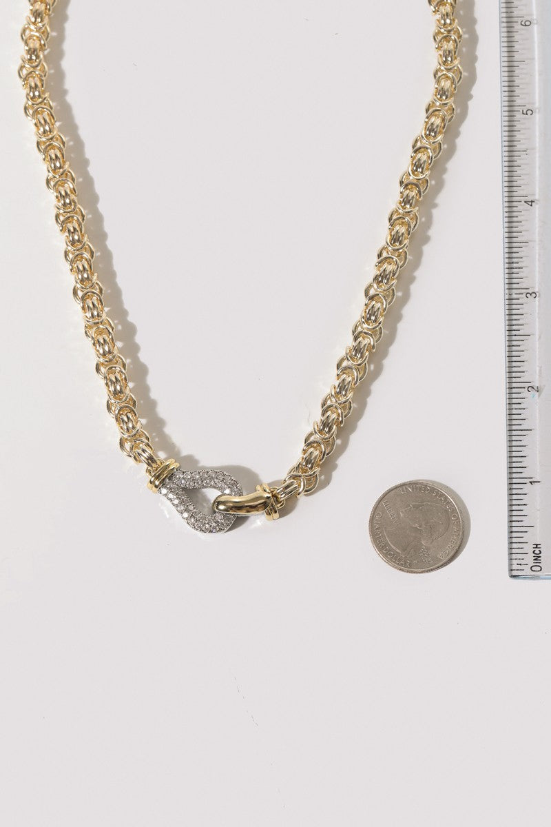 14k Two Tone Abstract Chain Necklace