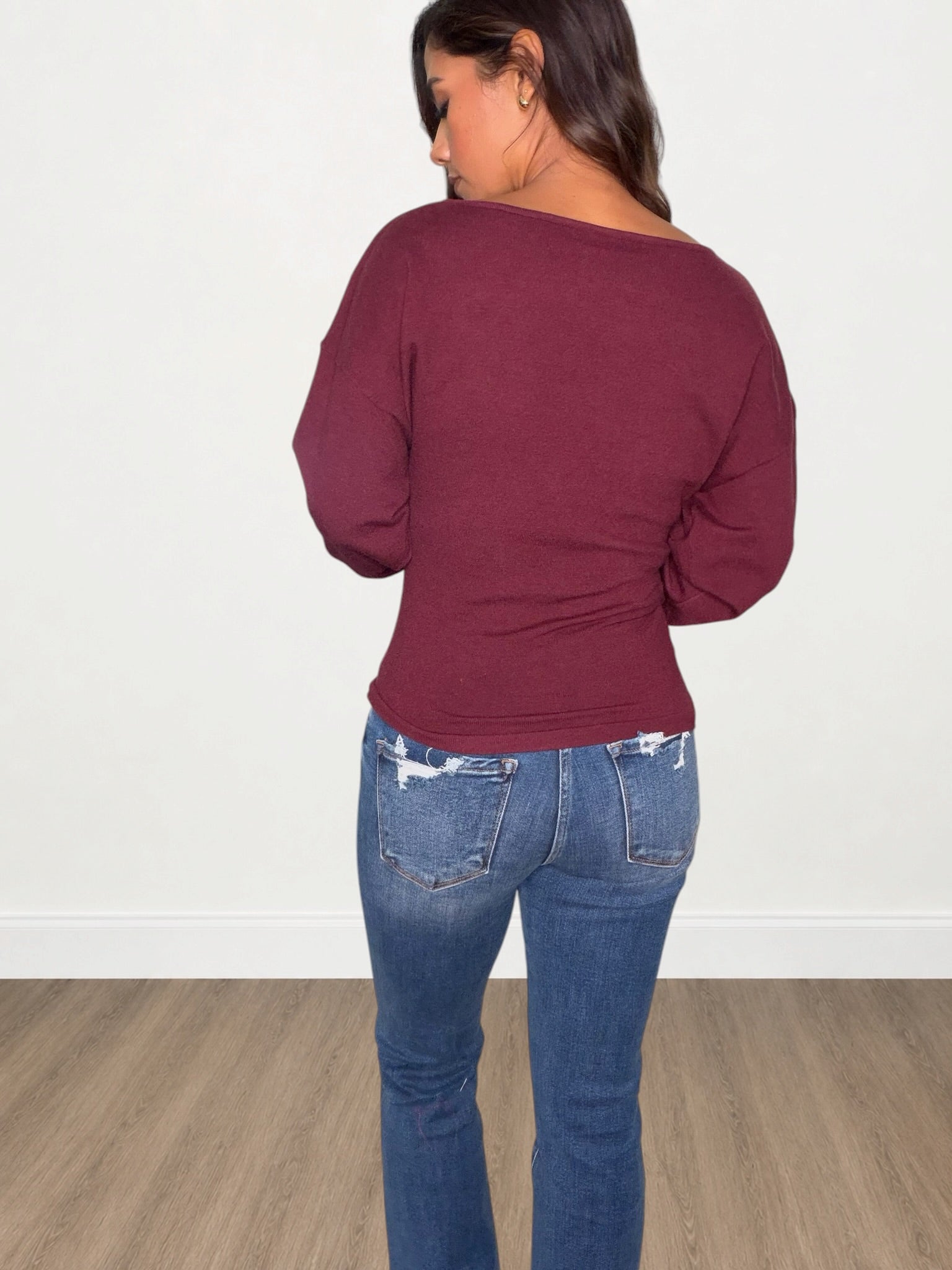Golden Leaf Boat Neck Top