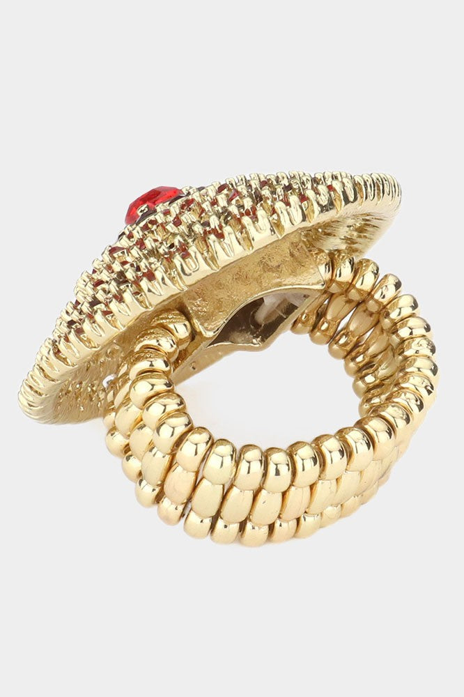 Rhinestone Paved Circle Stretch Ring