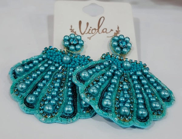 The Beaded Shell Earring
