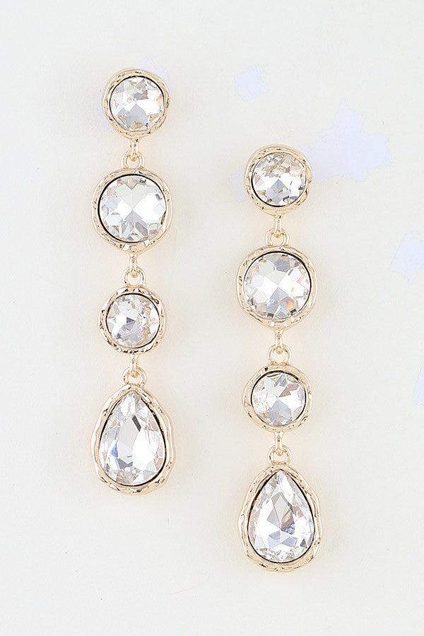 Multi Rhinestone Drop Earrings