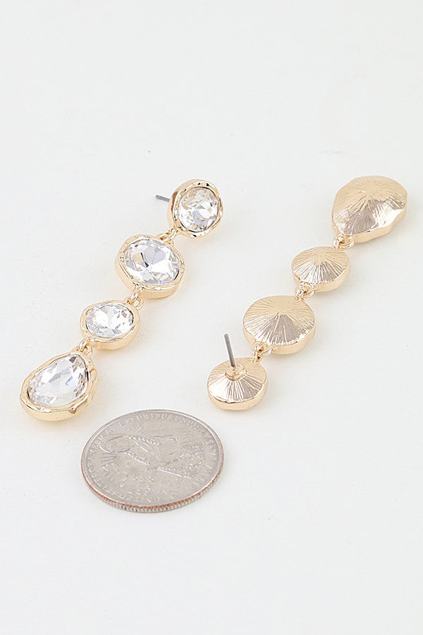 Multi Rhinestone Drop Earrings