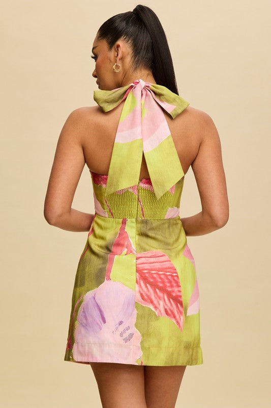 The Tropical Lime Cutout Dress