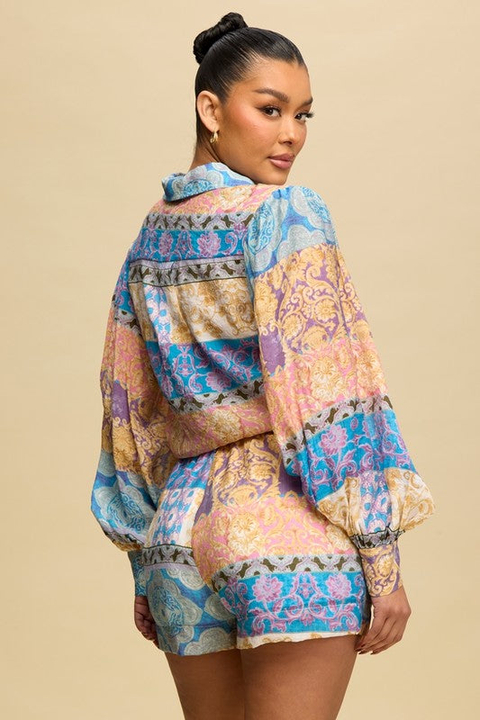 The Blue Paisley Short Set