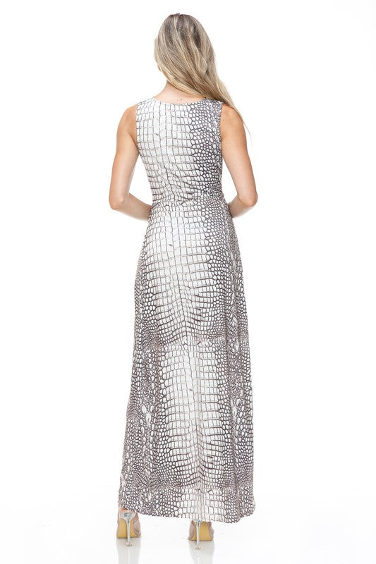 The Animal Print Twist Maxi Dress