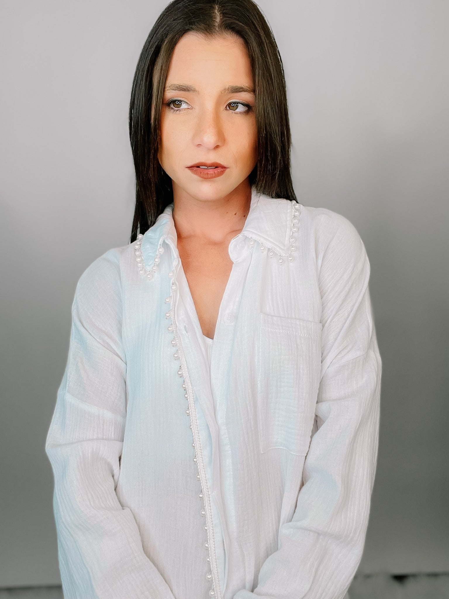 Pearl Button Down Top