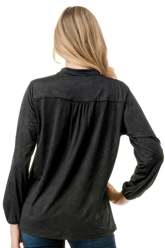The Black Printed Long Sleeve Top