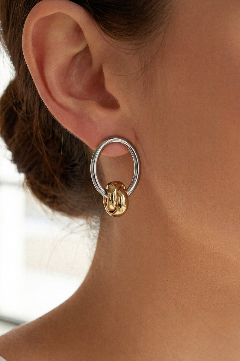 Triple Wrap Knot Oval Hoop Earrings
