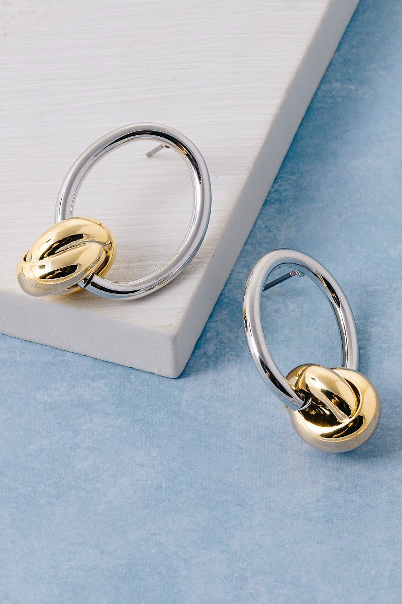 Triple Wrap Knot Oval Hoop Earrings
