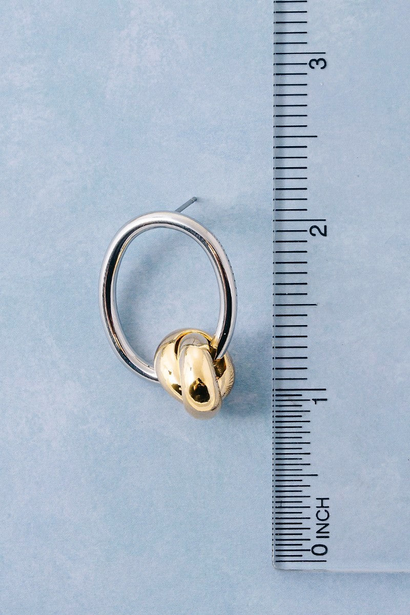 Triple Wrap Knot Oval Hoop Earrings