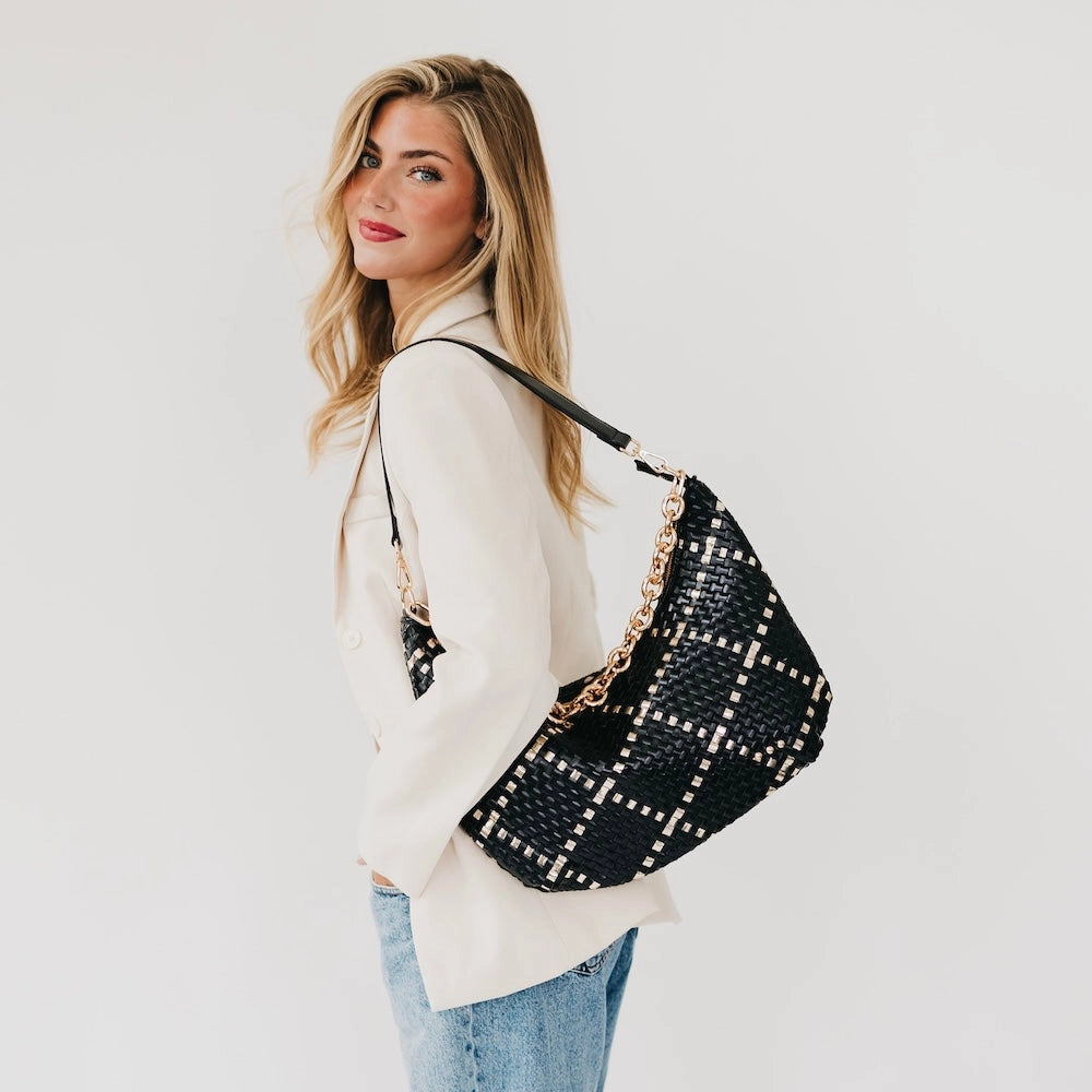 Bella Slouchy Woven Shoulder Bag
