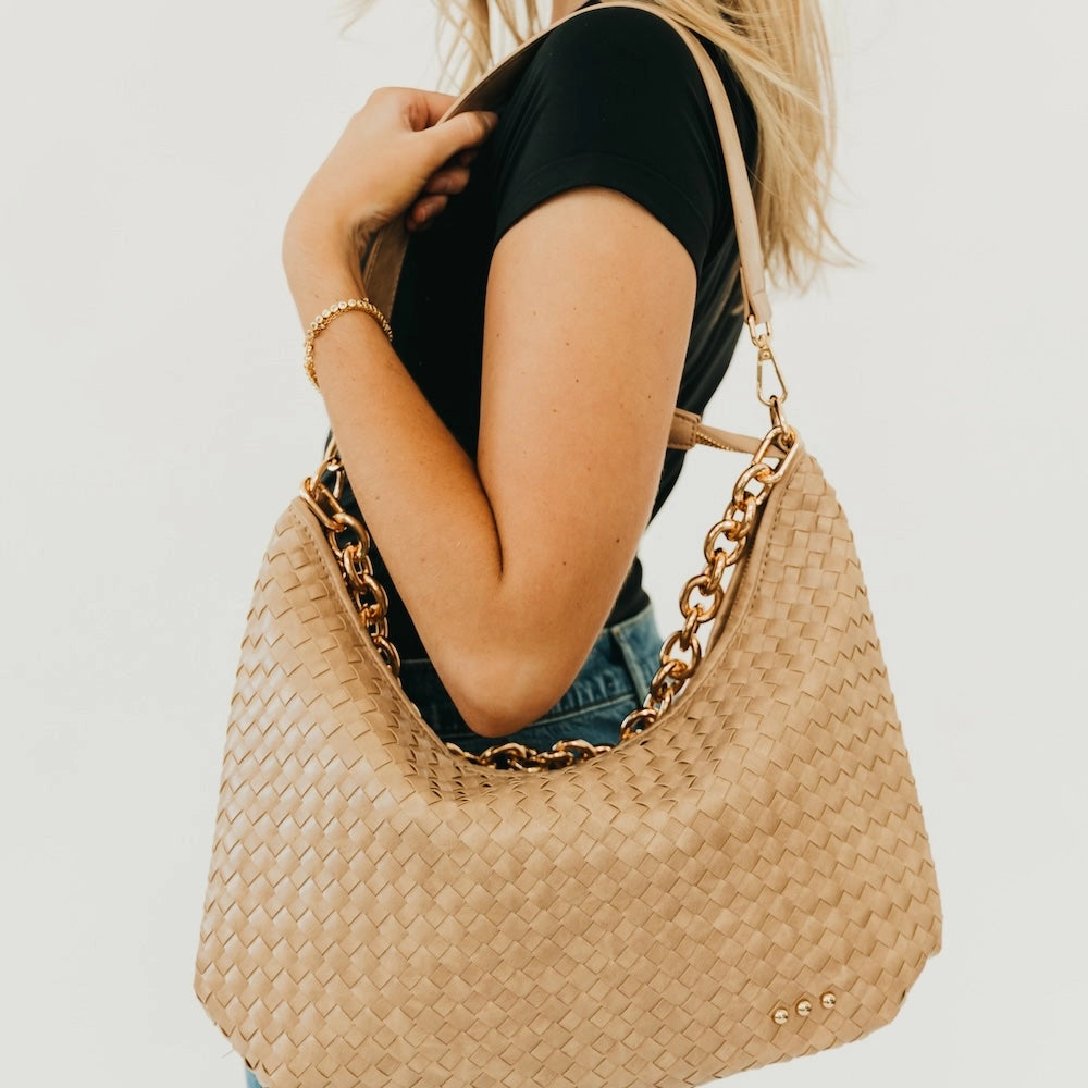 Bella Slouchy Woven Shoulder Bag