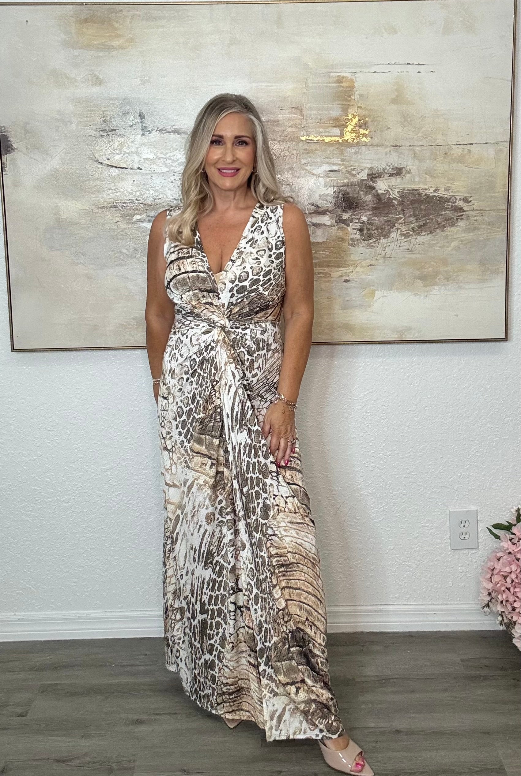 Twist Front Maxi Dress