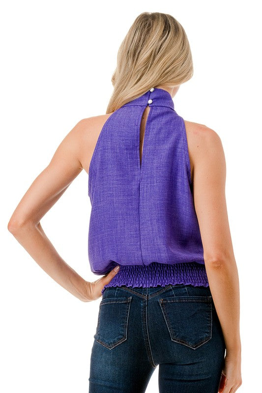 The Purple Keyhole Halter Top