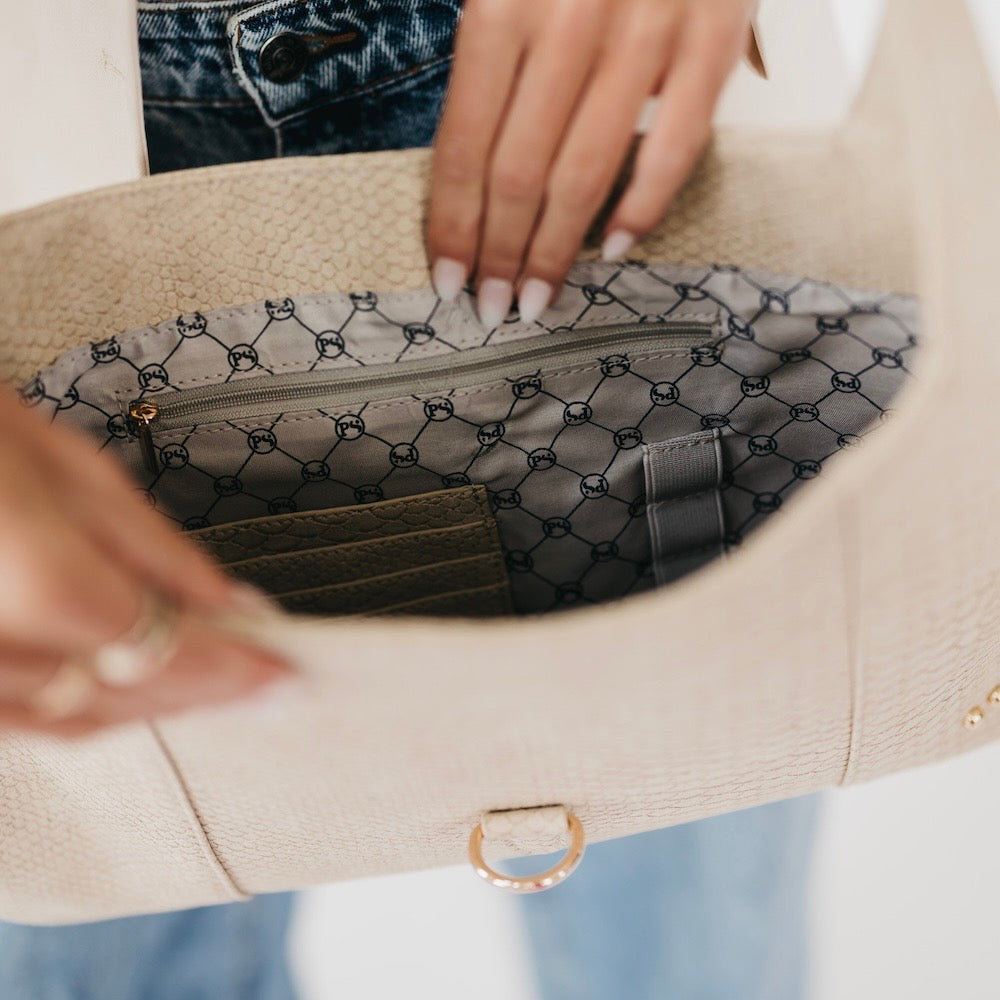 Amie Snake Embossed Shoulder Bag