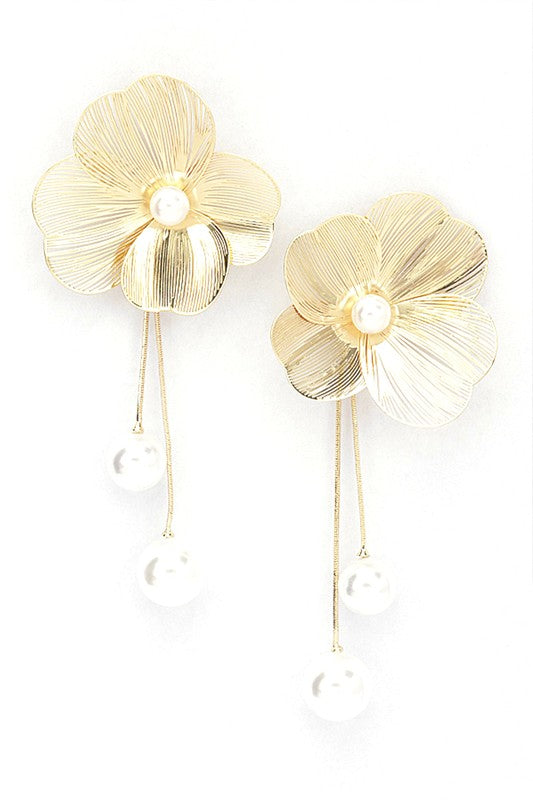 The Pearl Drop Flower Earrings