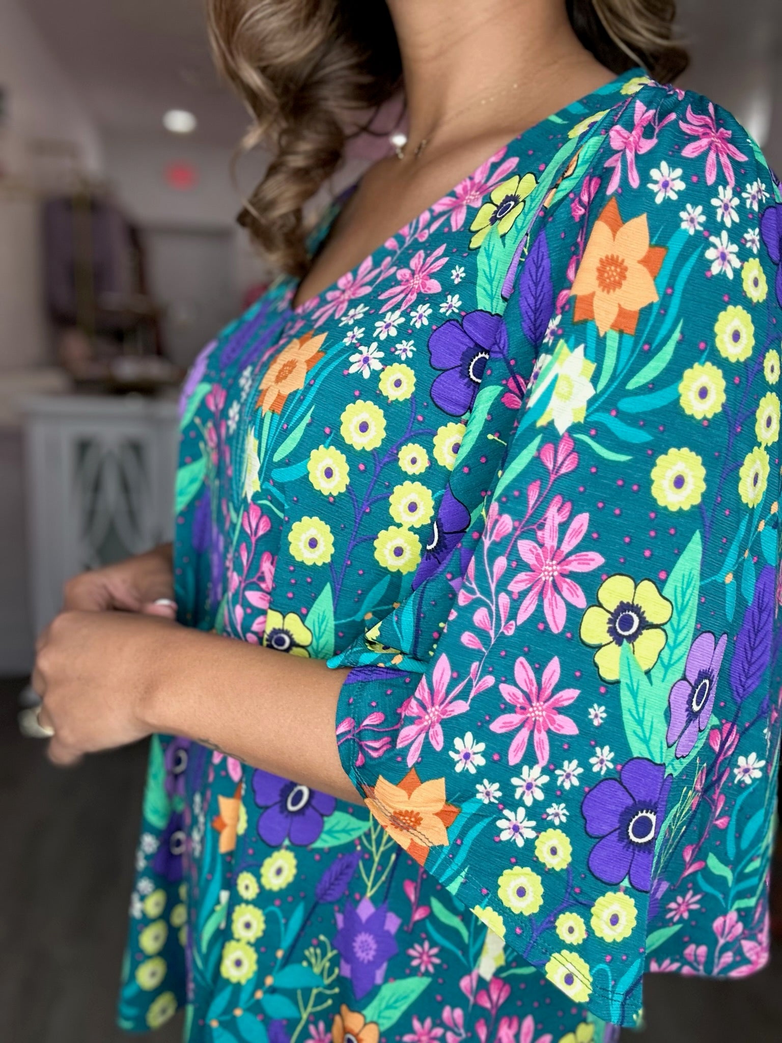 Flashy Floral Top