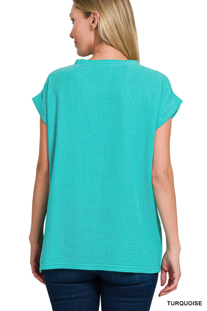 The Gauze Rounded Neck Top