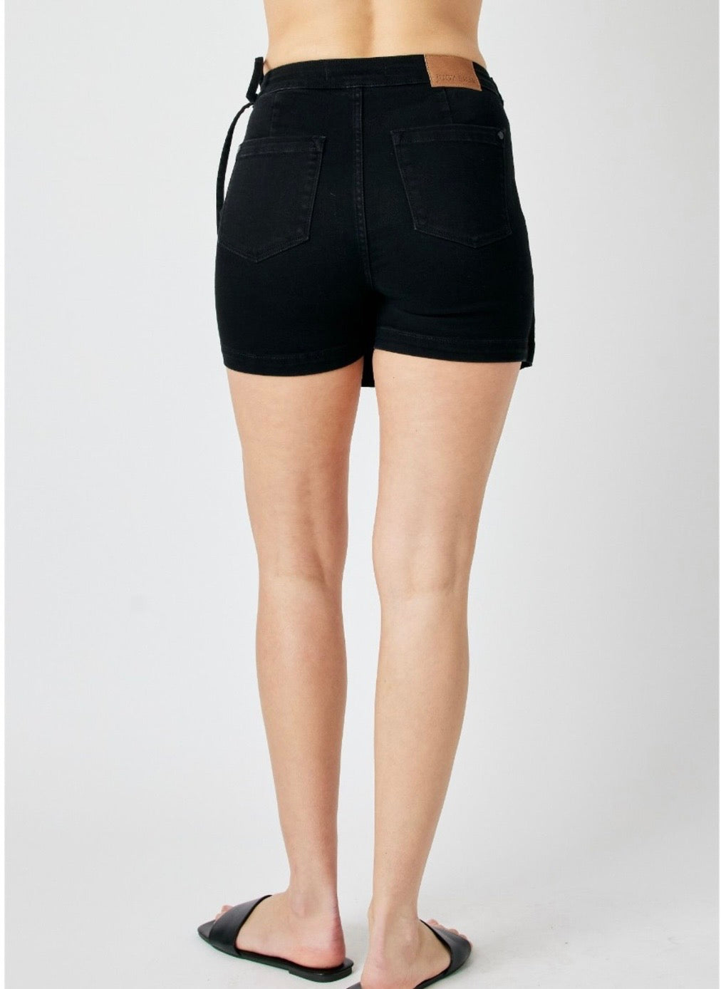 Judy Blue Black Denim Side Tie Skort