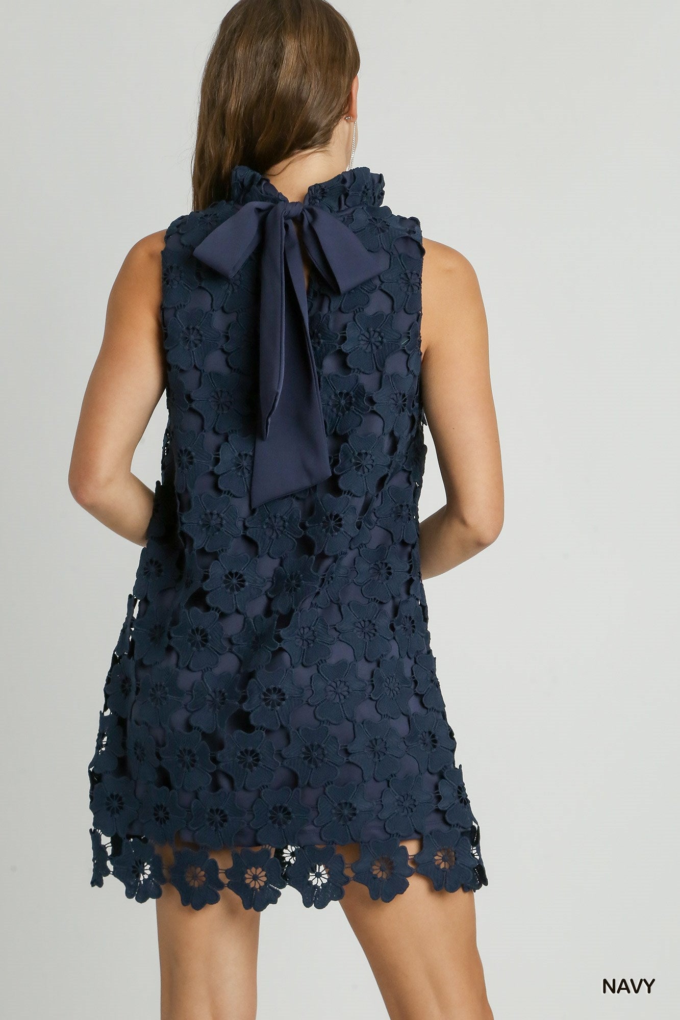 The Floral Lace Mock Neck Dress