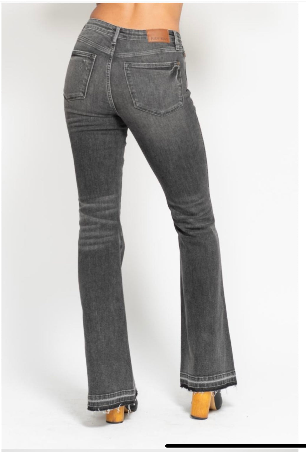 Judy Blue Mid Rise Gray Flare Jeans