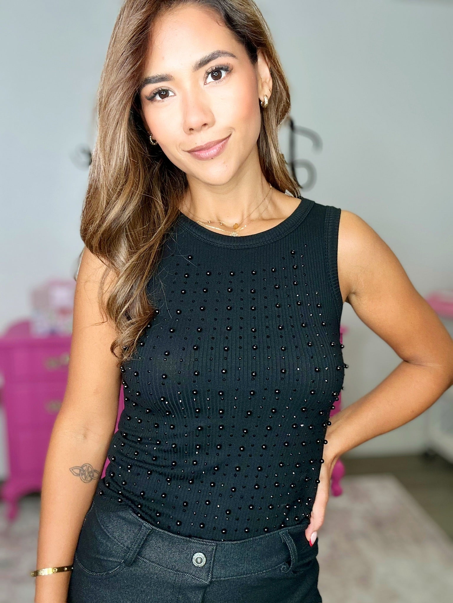 The Pearl Round Neck Tank Top