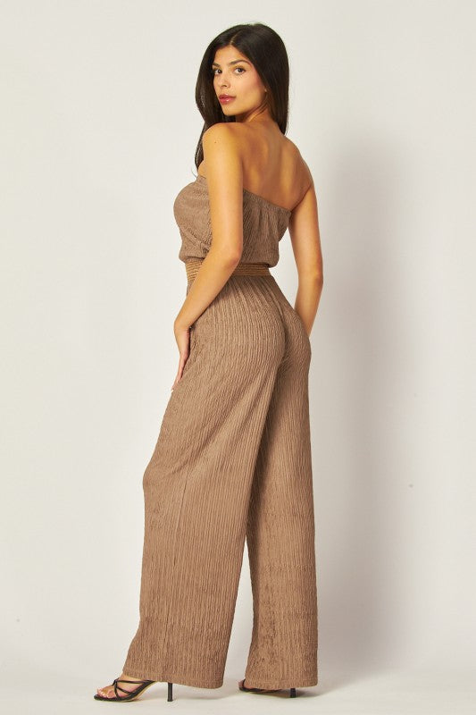 The Coco Strapless Belted Jumpsuit