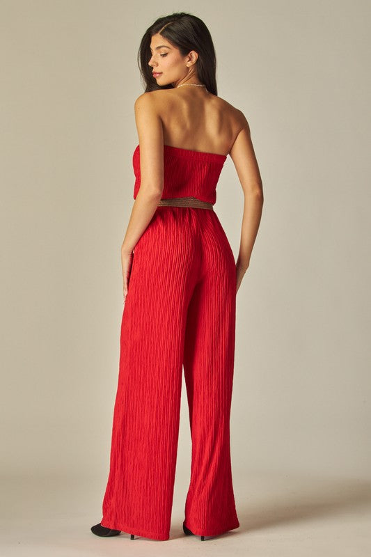The Red Belted Jumpsuit