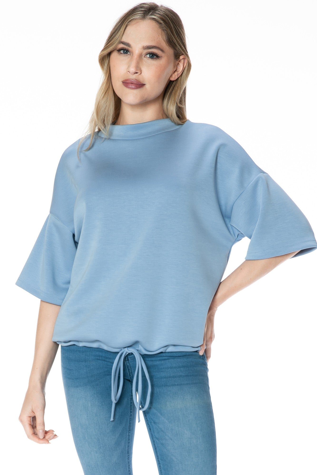 Drawstring Short Sleeve Top