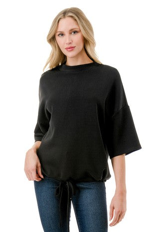 Drawstring Short Sleeve Top