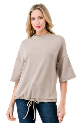Drawstring Short Sleeve Top