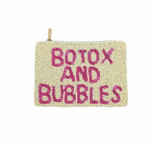 Beaded BOTOX AND BUBBLES Coin Purse