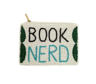 Ladies Book Nerd Themed Beaded Coin Purse