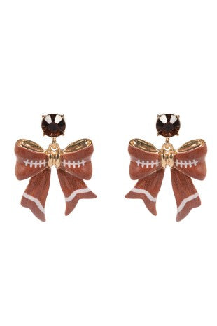 Football Bow Stud Earrings