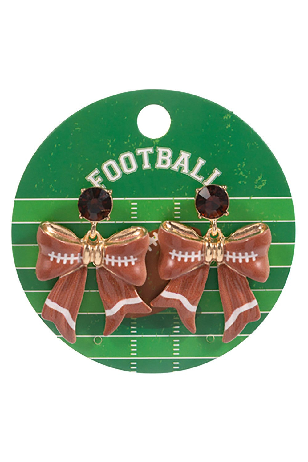 Football Bow Stud Earrings
