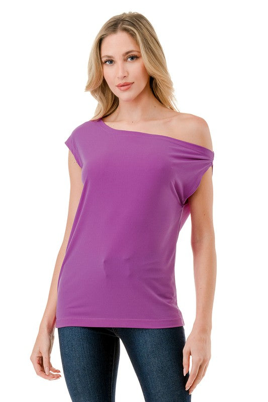 Off the Shoulder Magenta Top