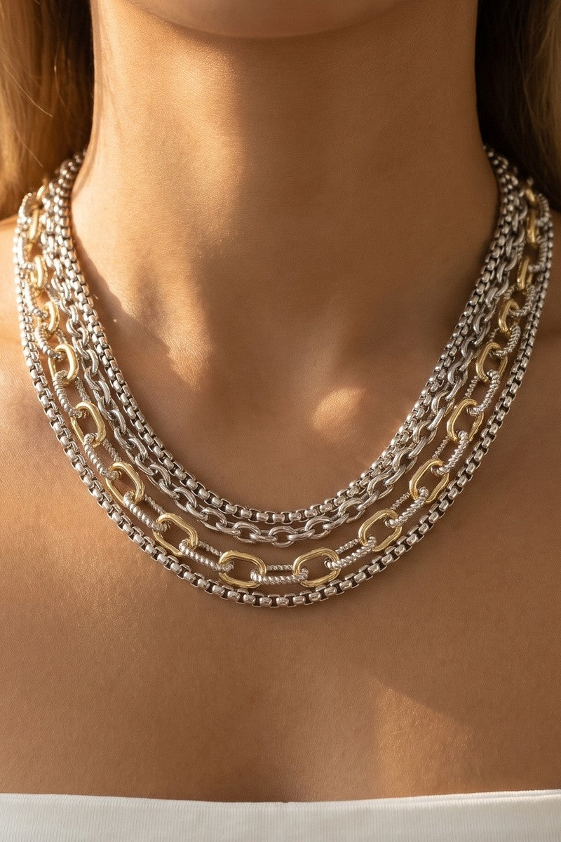 Gold Layered Toggle Necklace