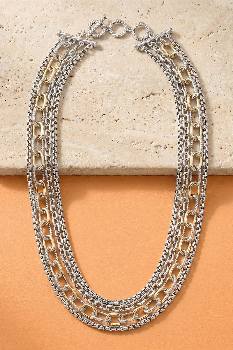 Gold Layered Toggle Necklace